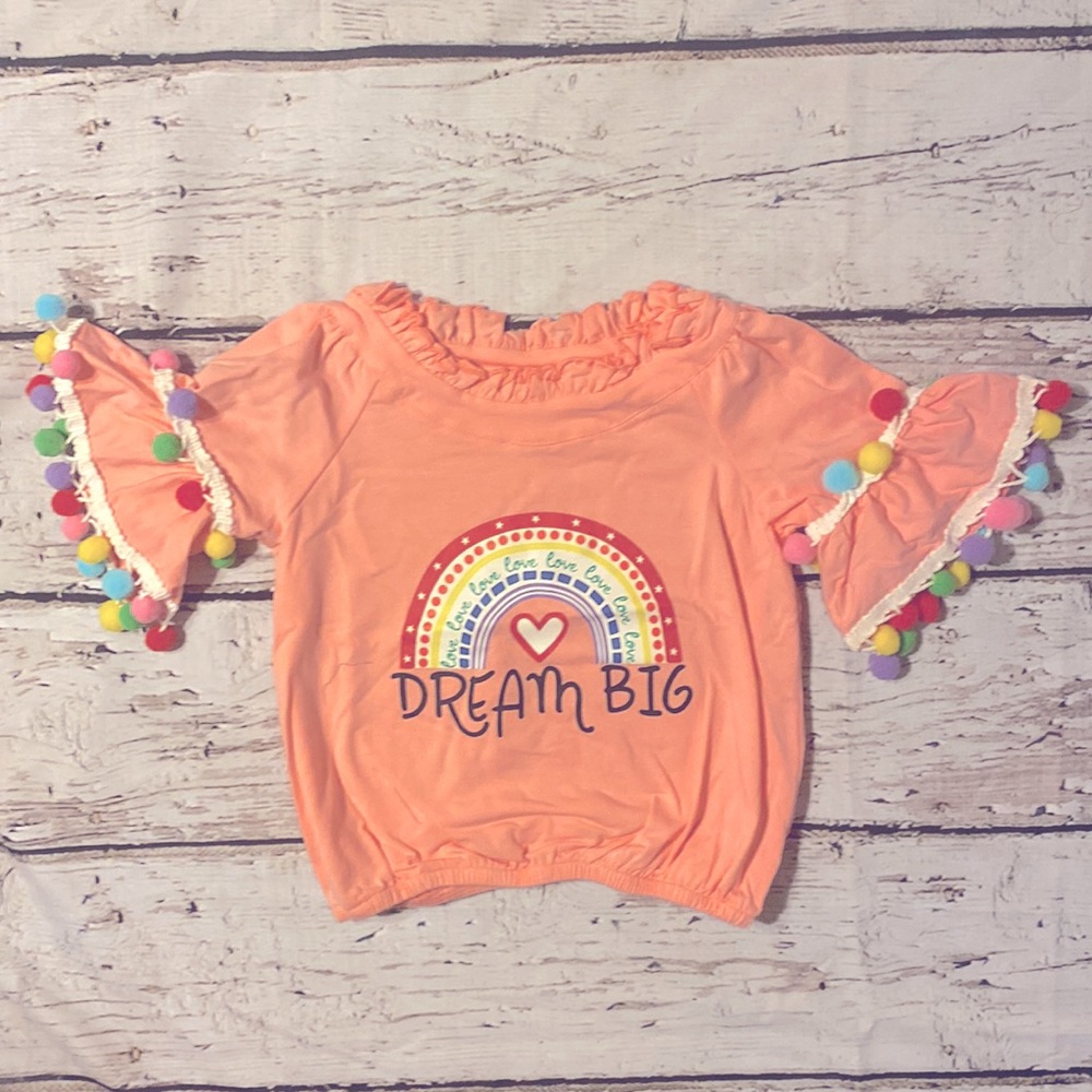Girls 3t boutique pompom top